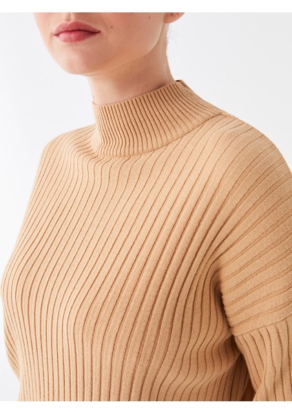 Yeni Sezon Yarım Balıkçı Yaka Düz Uzun Kollu Kadın Triko Tunik fırsatları