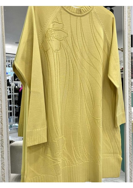 Adn Kabartmalı Merserize Tunik - Sarı - 2 fırsatları