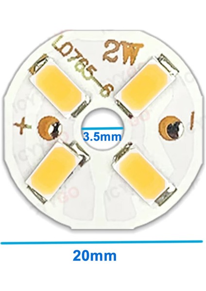 5730 6V 2W 20MM Beyaz 4 Ledli Modül Aluminyum Pcb Lamba Aydınlatma Işık modelleri