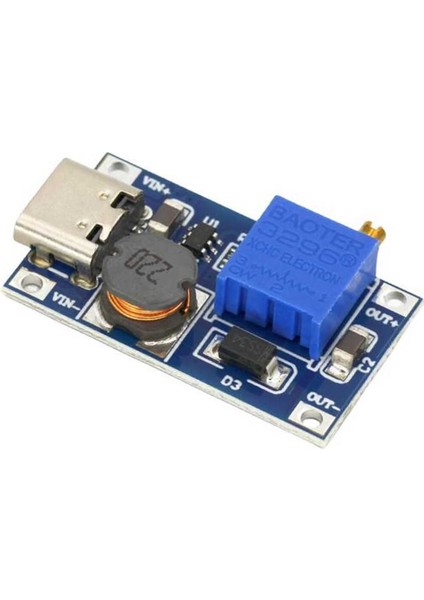 MT3608 Type C USB 28V 2A Dc Boost Modül Ayarlanabilir Voltaj Yükseltici Güç Kaynağı Step Up Dc Çevir