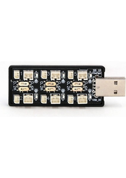 6 Kanal USB 3.7V Lityum Pil Şarj Kartı 0.6A / 0.2A 2mm ve 1.25MM Jst-Ph Soket Rc Oyuncak Model