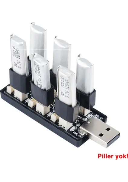 6 Kanal USB 3.7V Lityum Pil Şarj Kartı 0.6A / 0.2A 2mm ve 1.25MM Jst-Ph Soket Rc Oyuncak Model