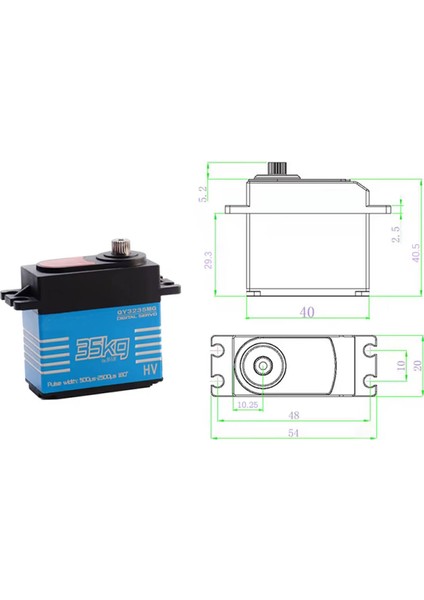 QY3235MG 35KG Servo Motor 180 Derece Gxservo 25T Metal Dişli Yüksek Tork Su Geçirmez Çift Rulman indirimleri