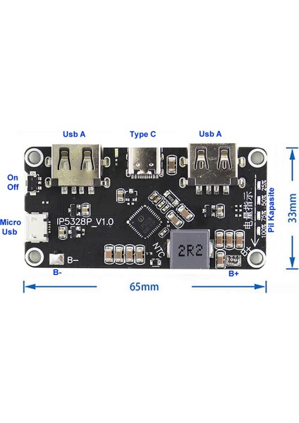 IP5328P Powerbank Devresi 5V 2.4A Dual USB Çıkış Qc2 Qc3 Hızlı Şarj 9V 12V Çıkış Type C Micro USB indirimleri