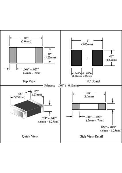 0805 Smd Kapasitör Set 16 Tip 320 Parça Yüzey Montaj Film Seramik 10PF 22PF 33PF 47PF 220PF 470PF modelleri