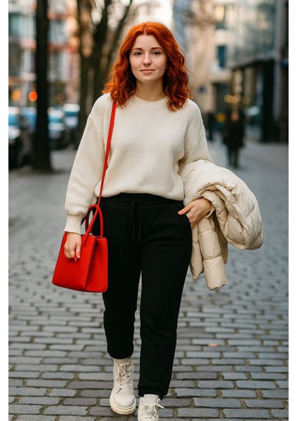 Siyah Alt Eşofman 3 Ip Şardonlu Kalın ve Yumuşak Kumaş fiyatları