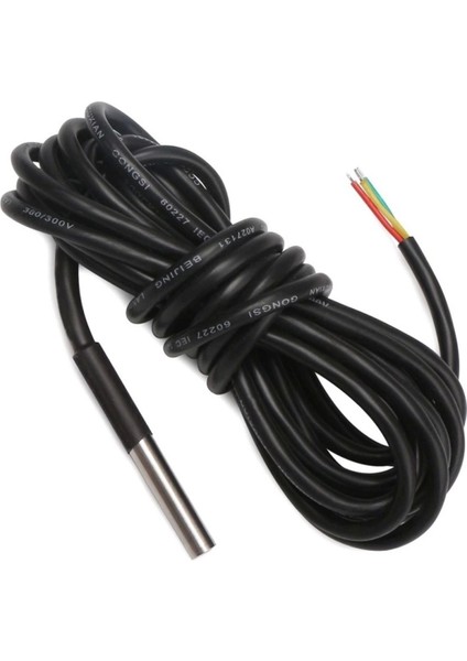 DS18B20 5 Metre Kablolu Sensör Su Geçirmez Isı Sıcaklık Dijital