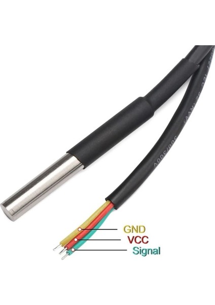 DS18B20 5 Metre Kablolu Sensör Su Geçirmez Isı Sıcaklık Dijital
