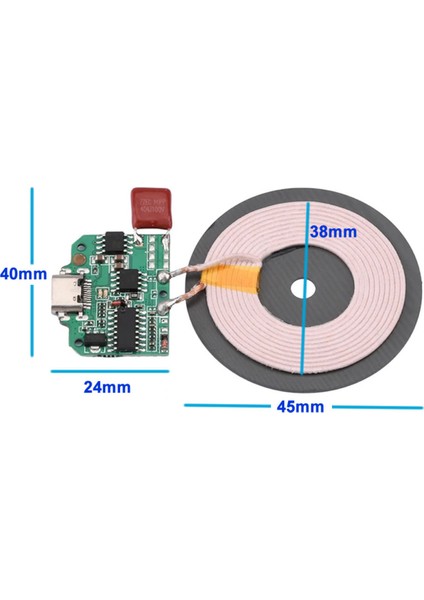 Kablosuz Şarj Modülü Type C 15W 5V 1A 9V 1.5A Mobil Akıllı Telefon Oyuncak Pil Şarj Qı Wpc V1.2.3 indirimleri