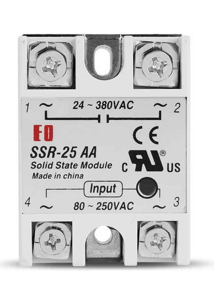 SSR-25AA Ssr Röle Ac Çıkış Ac Tetik 25A Ac 24-380V Tek Fazlı Solid State Röle Elektronik Anahtar