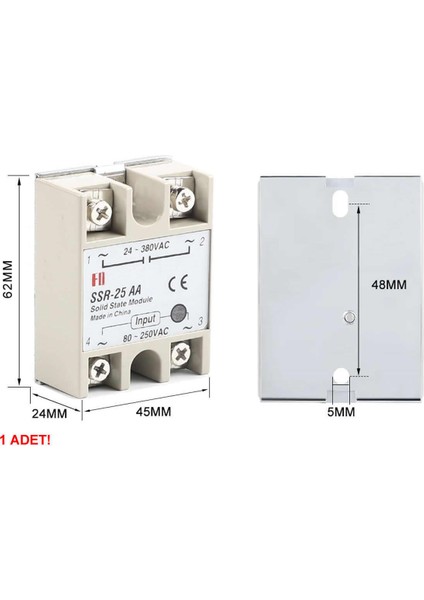 SSR-25AA Ssr Röle Ac Çıkış Ac Tetik 25A Ac 24-380V Tek Fazlı Solid State Röle Elektronik Anahtar indirimleri