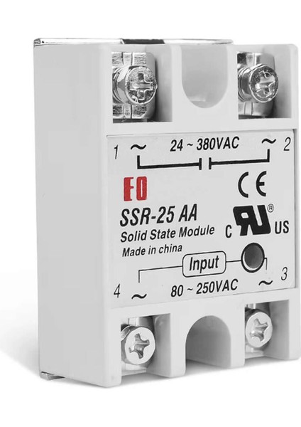 SSR-25AA Ssr Röle Ac Çıkış Ac Tetik 25A Ac 24-380V Tek Fazlı Solid State Röle Elektronik Anahtar