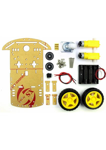 Demonte 2WD Akıllı Robot Araba Şasi Kiti Dıy Pleksi Tekerlek Motor Çizgi Izleyen Engelden Kaçma