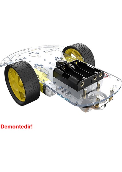 Demonte 2WD Akıllı Robot Araba Şasi Kiti Dıy Pleksi Tekerlek Motor Çizgi Izleyen Engelden Kaçma fiyatları