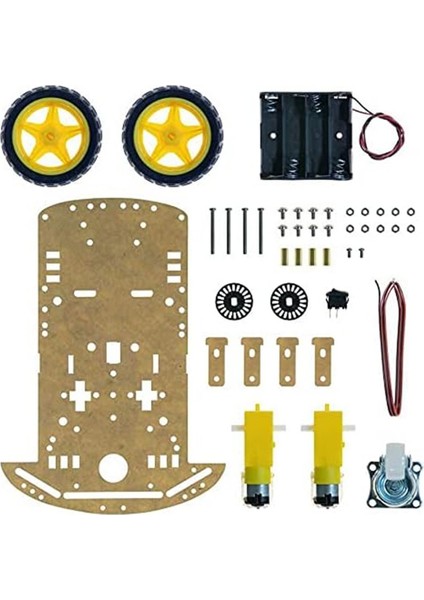 Demonte 2WD Akıllı Robot Araba Şasi Kiti Dıy Pleksi Tekerlek Motor Çizgi Izleyen Engelden Kaçma modelleri