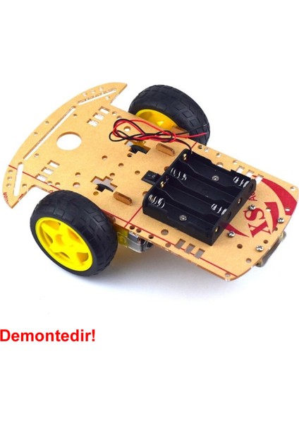 Demonte 2WD Akıllı Robot Araba Şasi Kiti Dıy Pleksi Tekerlek Motor Çizgi Izleyen Engelden Kaçma