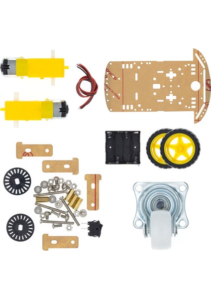 Demonte 2WD Akıllı Robot Araba Şasi Kiti Dıy Pleksi Tekerlek Motor Çizgi Izleyen Engelden Kaçma