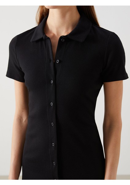 Yeni Sezon Polo Yaka Kadın Bodycon Elbise modelleri