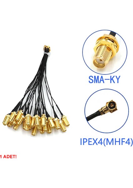 10CM Sma Dişi Ipex4 Mhf4 Rf Bağlantı Kablosu Sma Dişi Soket To Altın Kaplama Konnektör Koaksiyel