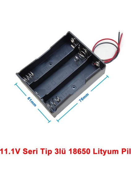 18650 3lü Pil Kutusu Seri 3 Adet 11.1V Seri Lityum Lion Batarya Yuvası Mobil Güç Kaynağı Powerbank