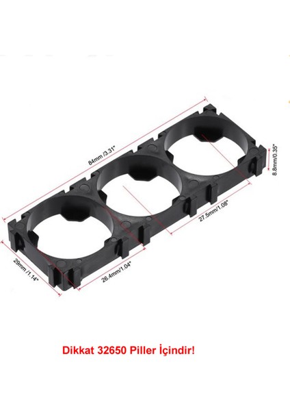 32650 3lü Pil Tutucu Birleştirici 32700 Lityum Lion Lipo Batarya Pil Yuvası Mobil Güç Kaynağı Akü