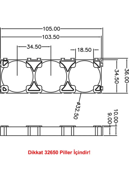 32650 3lü Pil Tutucu Birleştirici 32700 Lityum Lion Lipo Batarya Pil Yuvası Mobil Güç Kaynağı Akü