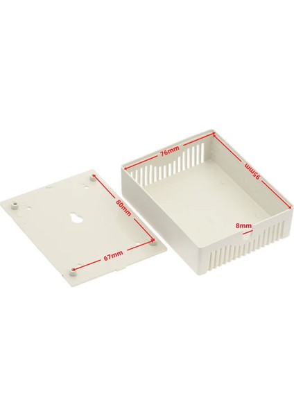 Plastik Elektronik Proje Kutusu 100 x 80 x 29MM Beyaz Renk Duvar Montaj Tip Elektronik Devre