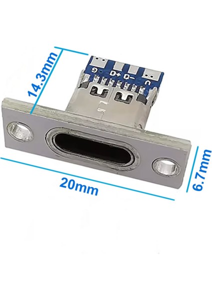 USB 3.1 Type C Panel Montaj Dişi Soket 4 Pin Smd Lehimlenebilir Padler Konnektör Telefon Şarj Board