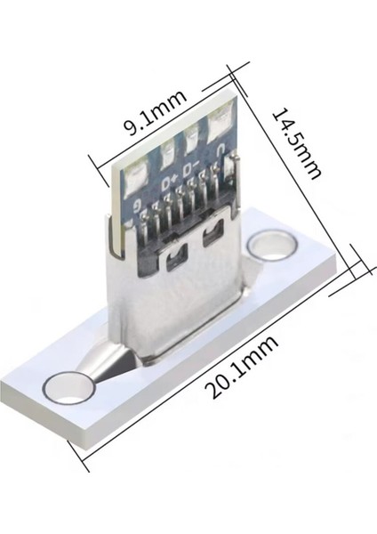 USB 3.1 Type C Panel Montaj Dişi Soket 4 Pin Smd Lehimlenebilir Padler Konnektör Telefon Şarj Board