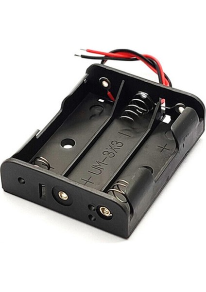 3lü Aaa Pil Kutusu Yuvası Ince Küçük Tip 3 Tane 1.5V Pil Dc 4.5V Plastik Pil Tutucu 14CM Kablo