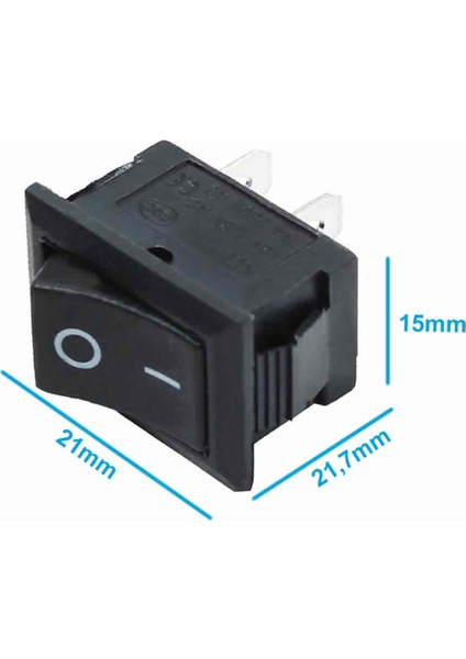 2 Pin Siyah Anahtar Switch Mini Buton Kcd1 Plastik Açma Kapama On / Off
