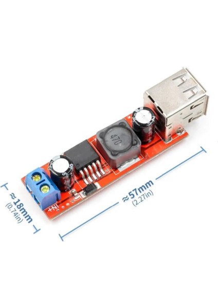 LM2596 Dual USB Power Modül Voltaj Düşürücü Mp3 Mobil Güç Kaynağı