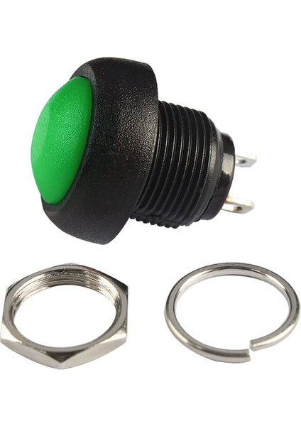 12MM PBS-33B 2 Pin Push Buton Yeşil On Off 1A 250V Mini Yuvarlak Su Geçirmez Anahtar Momentary fırsatları