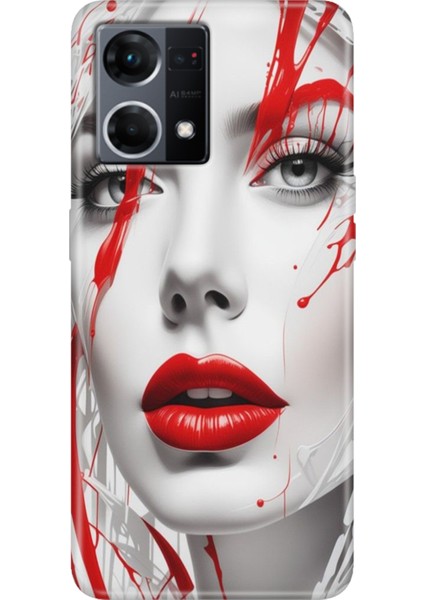 Oppo Reno 7 Kılıf (CPH2363) Desenli Silikon Kampanyalı Kapak Lady