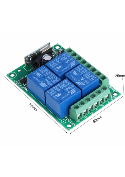 433MHZ Rf 4 Kanal Röle Modül Dc 12V 4 Buton Kumanda Kablosuz Motor Pompa Fan Lamba Perde Akıllı Ev fiyatları