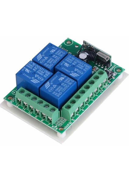 433MHZ Rf 4 Kanal Röle Modül Dc 12V 4 Buton Kumanda Kablosuz Motor Pompa Fan Lamba Perde Akıllı Ev