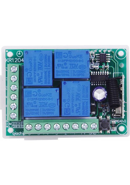 433MHZ Rf 4 Kanal Röle Modül Dc 12V 4 Buton Kumanda Kablosuz Motor Pompa Fan Lamba Perde Akıllı Ev
