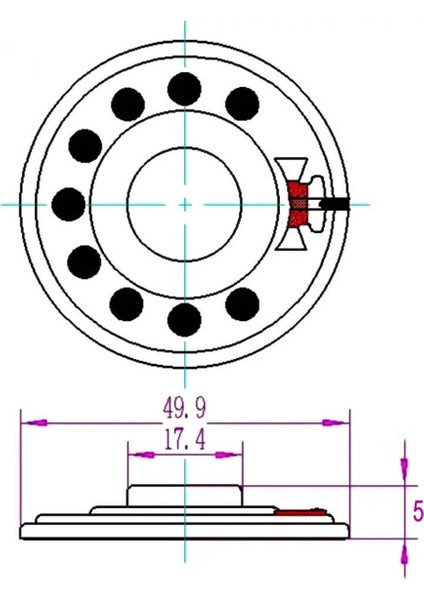 Ince 4cm 50 Ohm 0.5W Hoparlör Yuvarlak Speaker 40MM 0.5 Watt Ses Müzik Amfi Ses Oluşturucu Yüksek indirimleri
