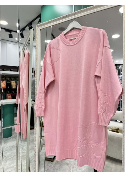 Adn Merserize Çiçekli Tunik - Pembe - 1