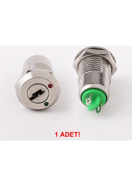 12MM Metal 2 Pin Anahtar Kontrollü Buton Panel Montaj On Off 1A Ac 250V Güvenlik Kilit Elektronik fiyatları