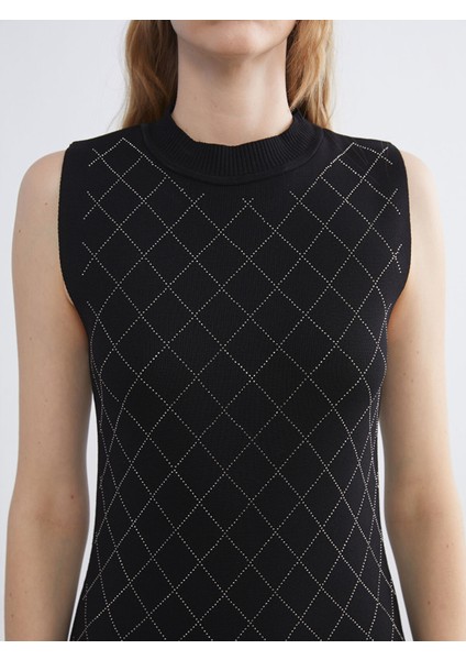 Yeni Sezon Dik Yaka Taşlı Elbise modelleri