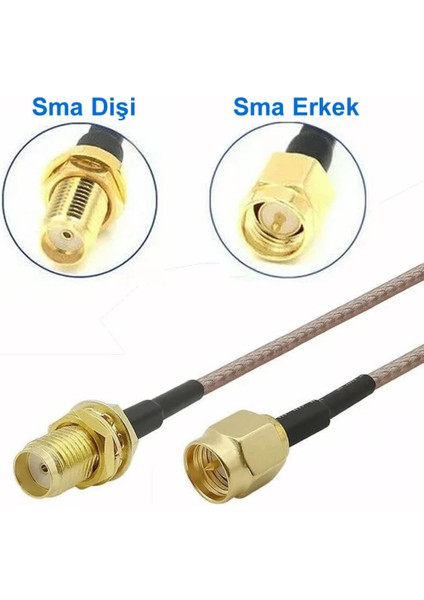 RG316 20CM Sma Erkek To Sma Dişi Kablo Rf Uzatma Kablosu Altın Kaplama Soket 0-6ghz Wi-Fi Anten Fpv modelleri