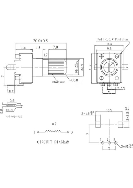 10KOHM Dikey Potansiyometre RV09 Ayarlanabilir Direnç Pot Tırtıklı 13MM Ses Parlaklık Voltaj Ayarı modelleri