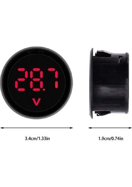 Voltmetre Dc 4-100V LED Dijital Ekran Dairesel - Kırmızı indirimleri