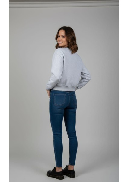 Kadın Kısa Kesim Şardonlu (Içi Polar) Baskılı Oversize Sweatshirt modelleri