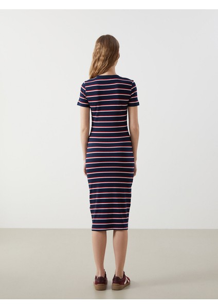 Yeni Sezon Bisiklet Yaka Çizgili Elbise fırsatları