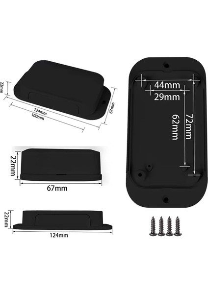 Ak-W-67 100X67X22MM Plastik Kutu Siyah Renk Duvar Montaj Tip Elektronik Devre Cihaz Ev Otomasyon