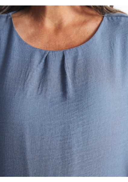 Yeni Sezon Bisiklet Yaka Düz Kısa Kollu Elbise modelleri