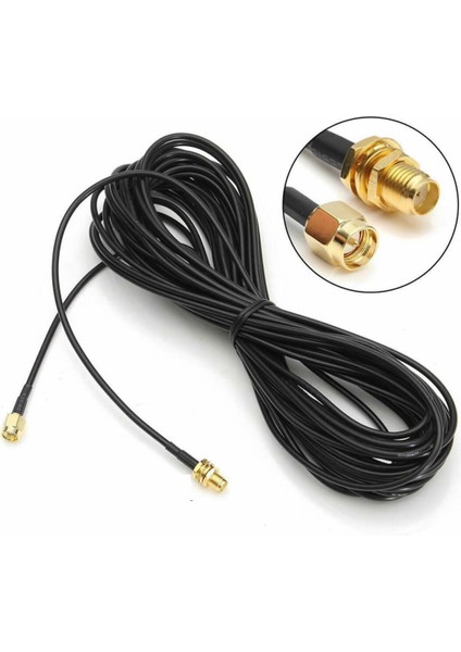 RG174 50 Ohm Koaksiyel Sma Erkek Dişi 10 Metre Kablo Rf Sinyal Uzatma Kablosu 0-6ghz Koeksiyel