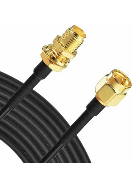 RG174 50 Ohm Koaksiyel Sma Erkek Dişi 10 Metre Kablo Rf Sinyal Uzatma Kablosu 0-6ghz Koeksiyel